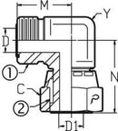 1/4 Male OFS X 1/4 Female OFS Swivel 90 Deg; - Swivel Nut Elbow - Steel