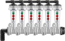 Wilger Modular Flow Monitor Kit - 6 Column 3/8" Hose Barb Elbow, 3/4" Hose Barb Inlet