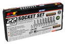 1/4" DR METRIC SOCKET SET 22 PC