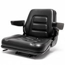 Black Talon Universal Folding Bucket Seat for Zero Turn Mowers & Industrial Applications - with Armrests, Black, 355000BK - Quality Farm Supply