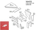 White Lower Cab Kit With Headliner, Late - Red for White - Quality Farm Supply