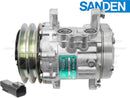 OE Sanden Compressor SD7B10 - 115mm, 2 Groove Clutch, 12V fo - Quality Farm Supply