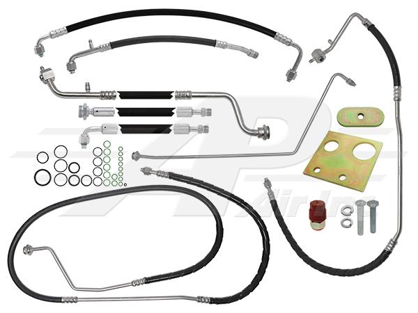 8 Piece Air Conditioning Hose And Steel Line Kit With Rubber Cab Post Lines for John Deere - Quality Farm Supply