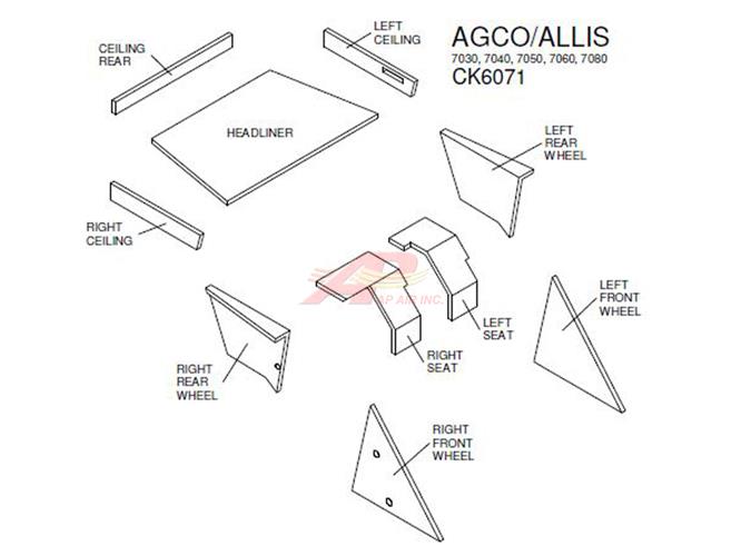 Agco/Allis 7000 Series Lower Cab Kit W/ Headliner - Black for Agco/Allis - Quality Farm Supply
