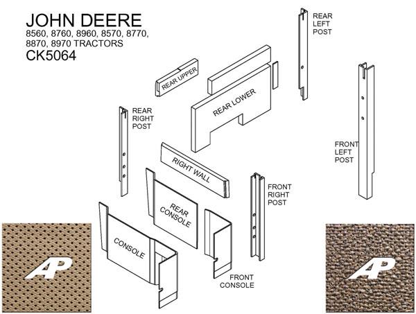John Deere Lower Cab Kit And Post Kit - Multi Brown And Sailcloth Tan for John Deere - Quality Farm Supply