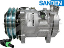 OEMSanden Compressor SD7H15 - 132Mm, 2 Groove Clutch, 12V for JCB - Quality Farm Supply