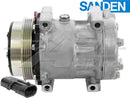 OE Sanden Compressor SD7H15 - 4 Groove Clutch, 12V - Quality Farm Supply