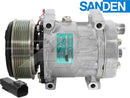 OE Sanden Compressor SD7H15 - 119mm, 8 Groove Clutch, 12V fo - Quality Farm Supply