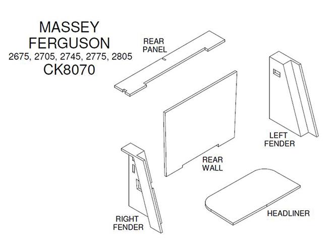 Lower Cab Kit With Headliner - Black for Massey Ferguson - Quality Farm Supply