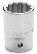 27MM X 12 POINT STANDARD IMPACT SOCKET - 3/4 INCH DRIVE