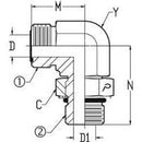 3/4 MALE OFS X 1/2 MALE O-RING BOSS 90 DEG; - STRAIGHT THREAD ELBOW - STEEL