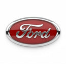 8N FORD HOOD EMBLEM - RED BACKGROUND - Quality Farm Supply