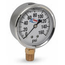 AgSmart Stainless Steel Gauge - 2-1/2" Diameter, 160 PSI, Liquid Filled - Quality Farm Supply