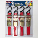 4-PACK   1" X 10' RATCHET STRAPS - 900 Lb CAPACITY - Quality Farm Supply