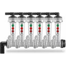 Wilger Modular Flow Monitor Kit - 6 Column 3/8" Hose Barb Elbow, 3/4" Hose Barb Inlet - Quality Farm Supply