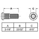 9/16"-18  WHEEL STUD WITH 2-1/8 INCH UNDER HEAD LENGTH - Quality Farm Supply