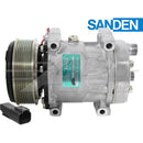 OEM Sanden Compressor SD7H15 - 119mm, 8 Groove Clutch, 12V for JCB - Quality Farm Supply