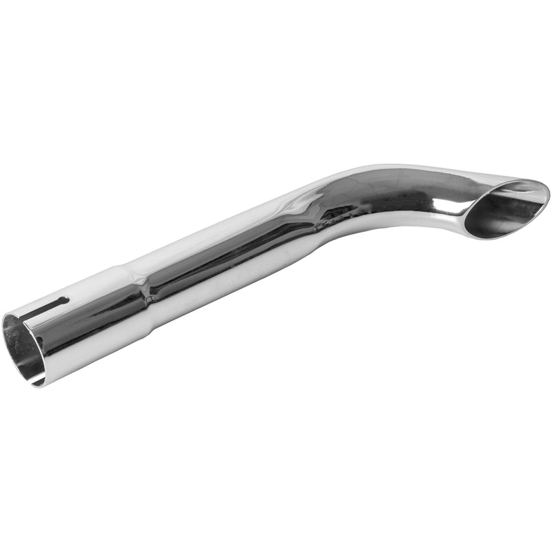 Universal Exhaust Stack Pipe - 1-1/2" x 12", Curved, Chrome - Quality Farm Supply