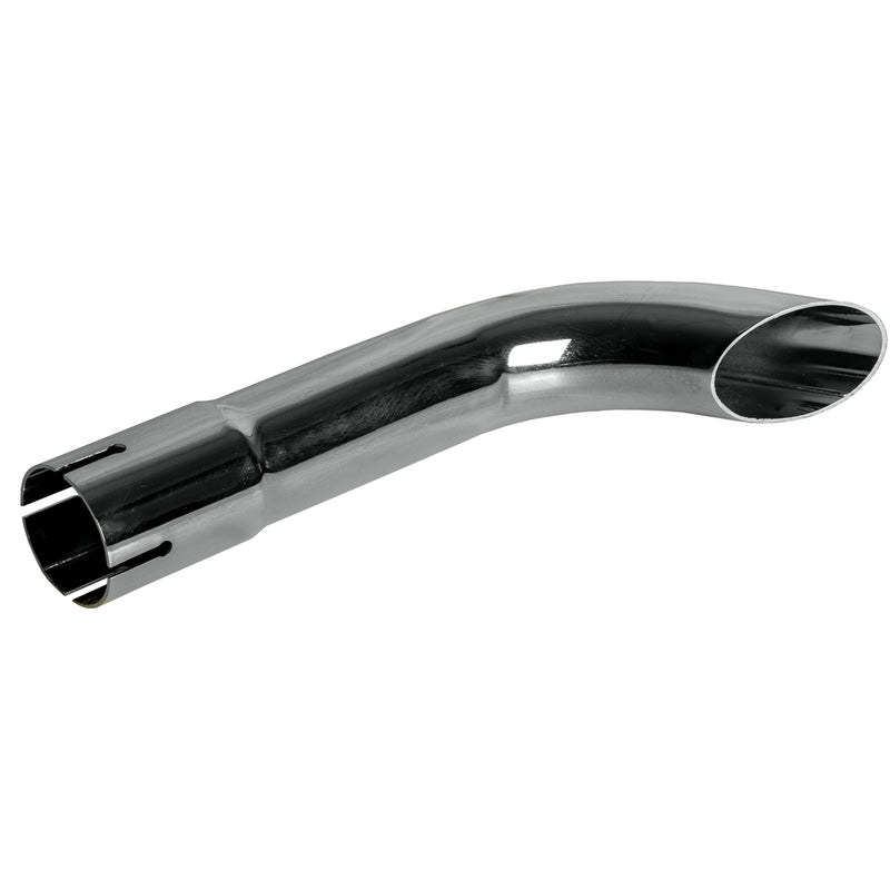 Universal Exhaust Stack Pipe - 1-7/8" x 12", Curved, Chrome - Quality Farm Supply
