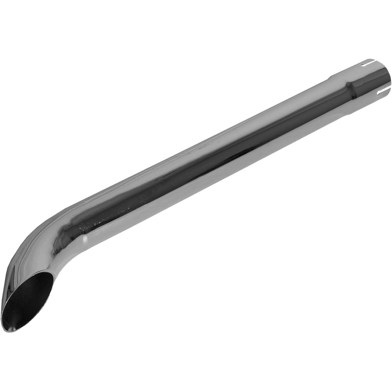 Universal Exhaust Stack Pipe - 2" x 24", Curved, Chrome - Quality Farm Supply