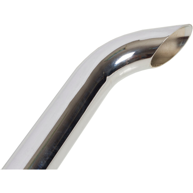 Universal Exhaust Stack Pipe - 2" x 48", Curved, Chrome - Quality Farm Supply