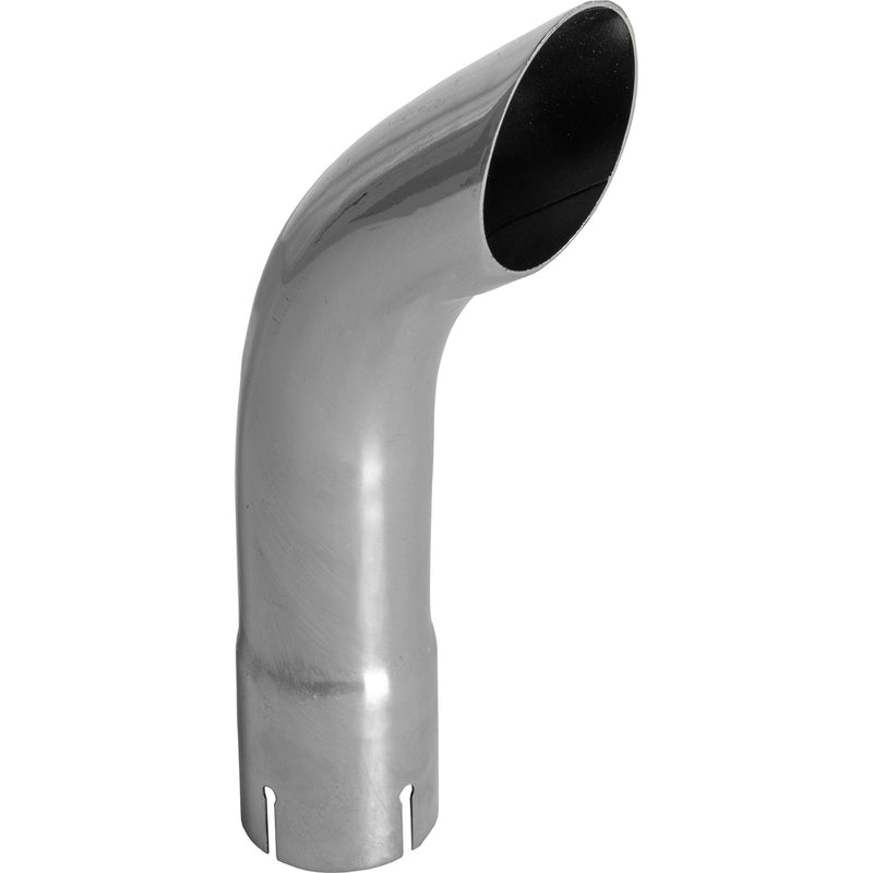 Universal Exhaust Stack Pipe - 2-1/4" x 12", Curved, Chrome - Quality Farm Supply