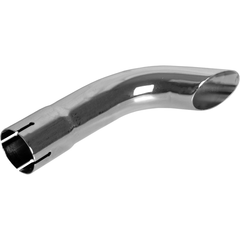 Universal Exhaust Stack Pipe - 2-1/4" x 12", Curved, Chrome - Quality Farm Supply