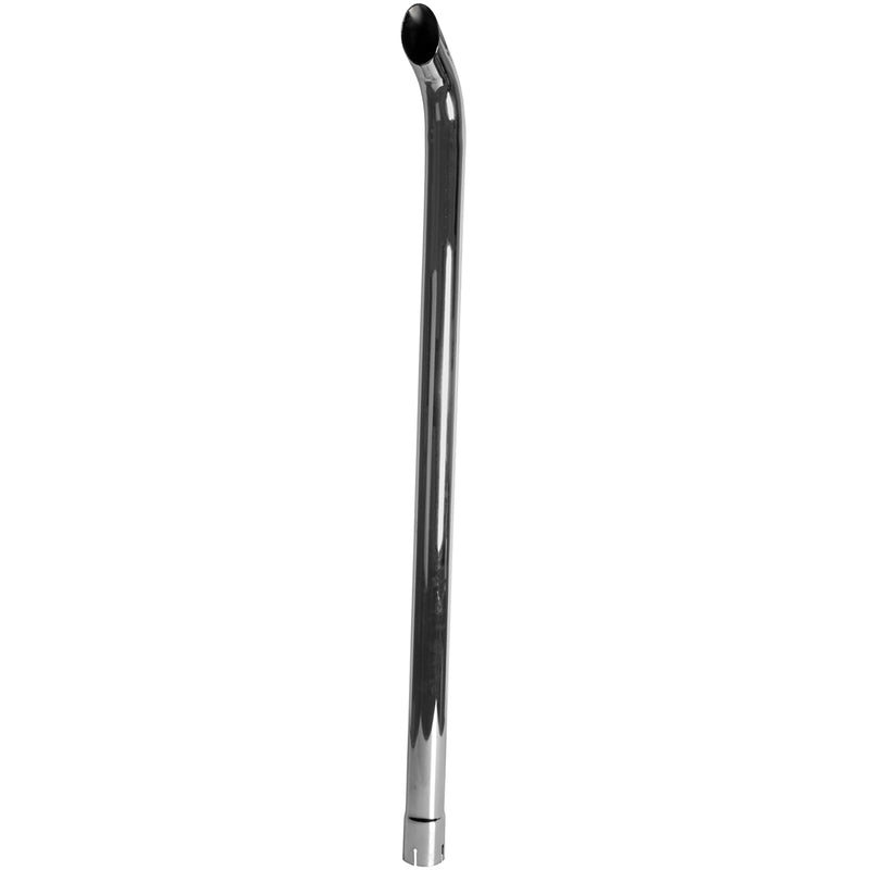 Universal Exhaust Stack Pipe - 2-1/4" x 48", Curved, Chrome - Quality Farm Supply