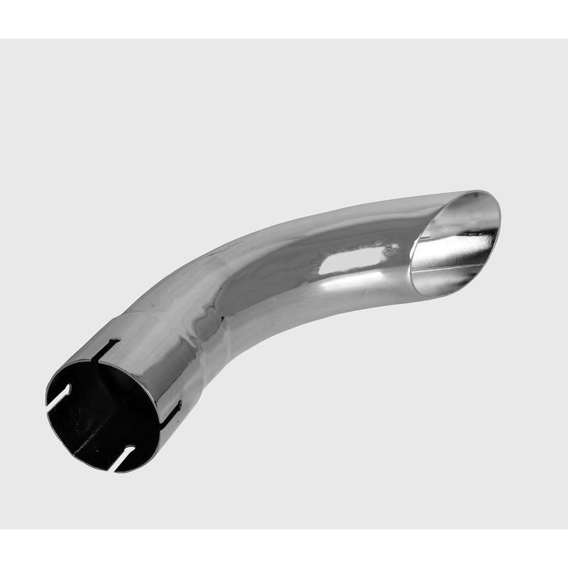 Universal Exhaust Stack Pipe - 2-1/2" x 12", Curved, Chrome - Quality Farm Supply
