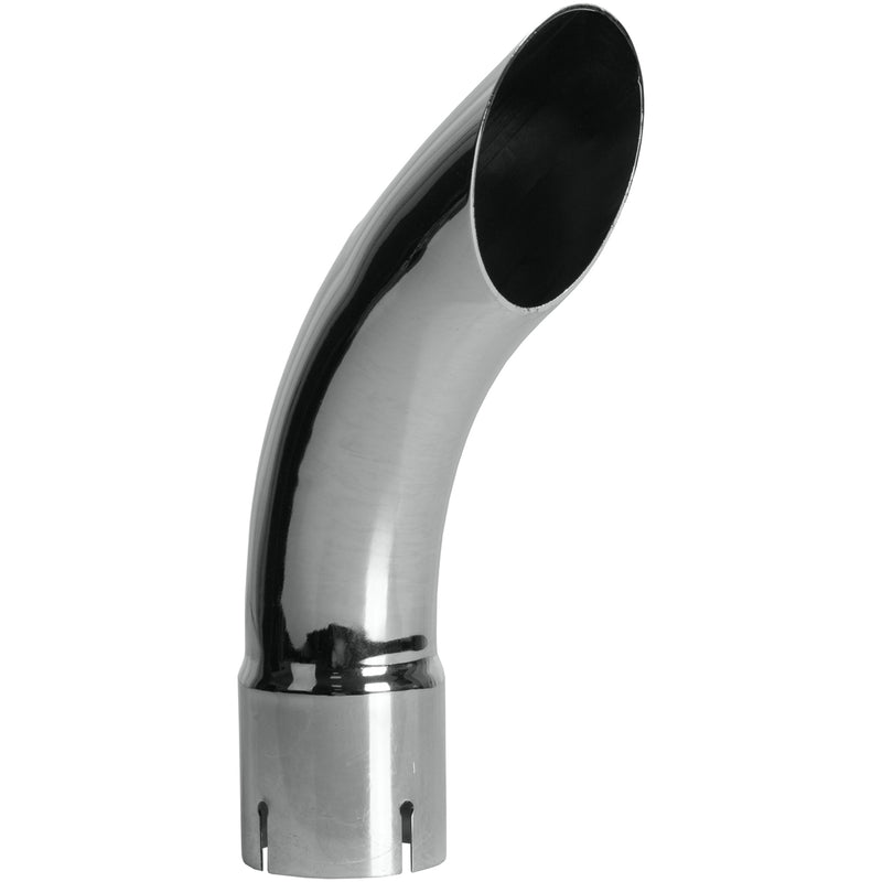 Universal Exhaust Stack Pipe - 2-3/4" x 12", Curved, Chrome - Quality Farm Supply