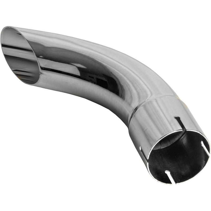 Universal Exhaust Stack Pipe - 2-3/4" x 12", Curved, Chrome - Quality Farm Supply