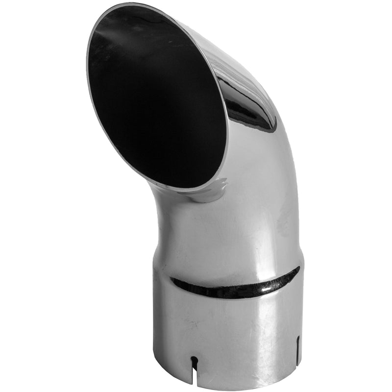 Universal Exhaust Stack Pipe - 4" x 12", Curved, Chrome - Quality Farm Supply