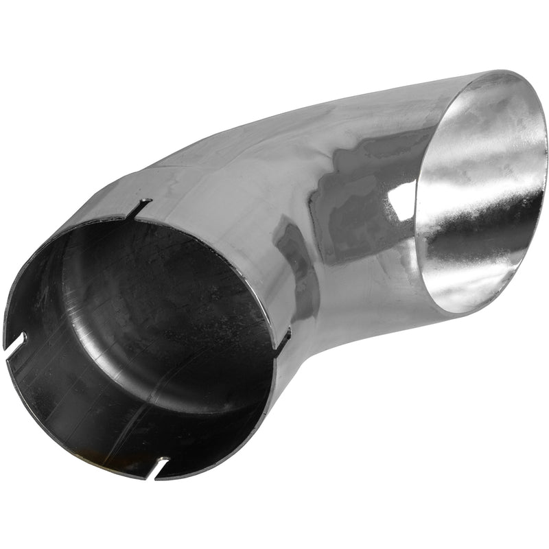 Universal Exhaust Stack Pipe - 5" x 12", Curved, Chrome - Quality Farm Supply