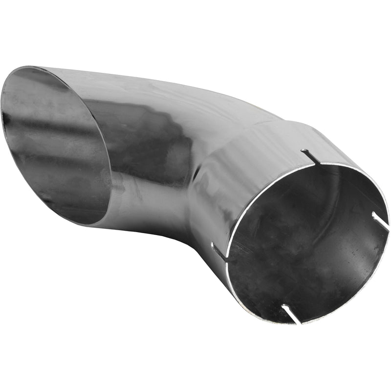Universal Exhaust Stack Pipe - 5" x 12", Curved, Chrome - Quality Farm Supply