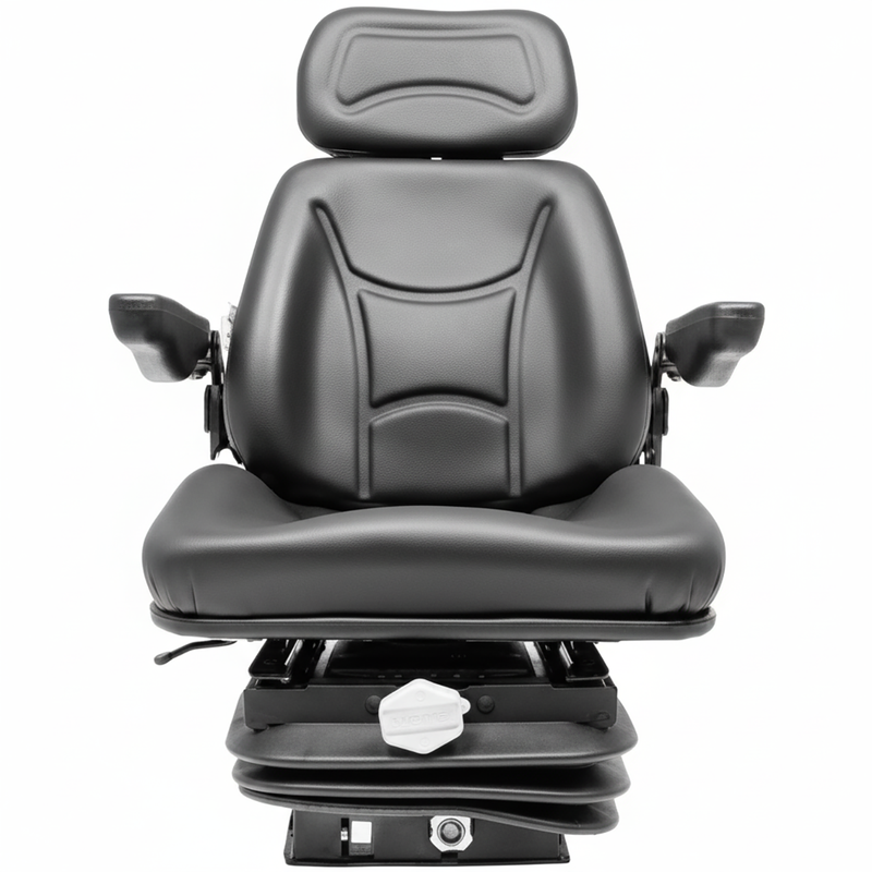 CAB TRACTOR SEAT WITH INTERNAL SUSPENSION - BLACK VINYL