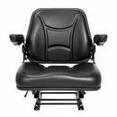 TISCO Universal Agricultural & Industrial Seat - with Folding Backrests & Armrests, Black Vinyl - Quality Farm Supply