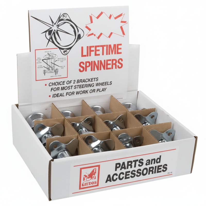 ALUMINUM WHEEL SPINNER COUNTER DISPLAY - 12 PER BOX