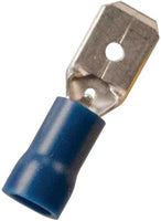 QUICK-SLIDE CONN BLUE VINYL 16-14AWG 1/4" MALE 20PK