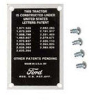TISCO Patent Data Plate for Ford, 8N14001