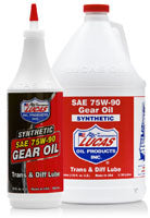 LUCAS SYNTHETIC SAE 75W-90 GEAR OIL - TRANSMISSION AND DIFFERENTIAL LUBE - QUART