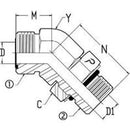 OFS X MB 45 DEG; - OFS STRAIGHT THREAD ELBOW