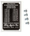 Patent Data Plate for Ford, 9N14001