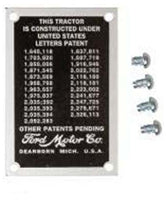 TISCO Patent Data Plate for Ford, 9N14001