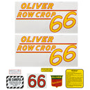 Decal Set for Oliver 66 Row Crop - Gas Mylar - Yellow Numbers - Quality Farm Supply