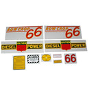 Decal Set for Oliver 66 Row Crop Diesel Mylar - Red Numbers - Quality Farm Supply