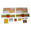 Decal Set for Oliver 66 Row Crop Diesel Mylar - Yellow Numbers - Quality Farm Supply