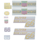 Decal Set for Oliver 66 Row Crop Diesel Vinyl - Yellow Numbers - Quality Farm Supply