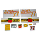 Decal Set for Oliver 77 Row Crop Diesel Mylar - Yellow Numbers - Quality Farm Supply