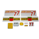 Decal Set for Oliver 77 Row Crop Diesel Mylar - Red Numbers - Quality Farm Supply