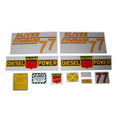 Decal Set for Oliver 77 Standard Diesel Mylar - Yellow Numbers - Quality Farm Supply